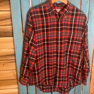 Vintage Roderick St. James superfine twill plaid flannel size Large red black